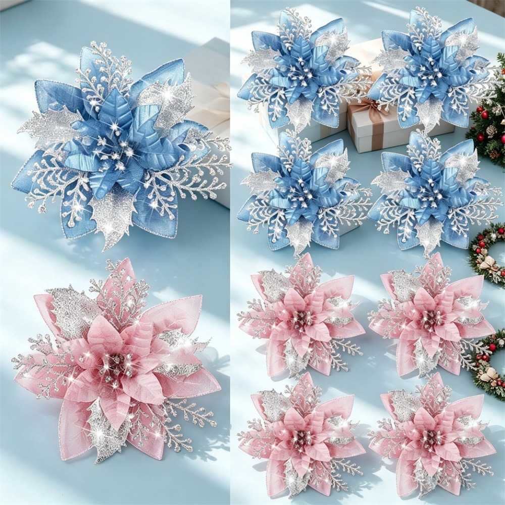 Christmas Tree Artificial - 6/12 adet, 5,5 inç boyutunda, pembe