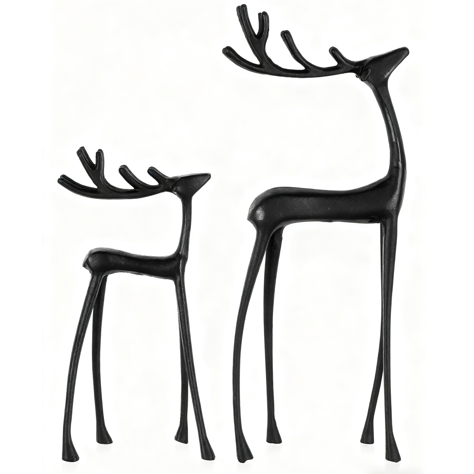 Nutcracker Figurine - Siyah Ren Geyiği Heykelleri Siyah Metal
