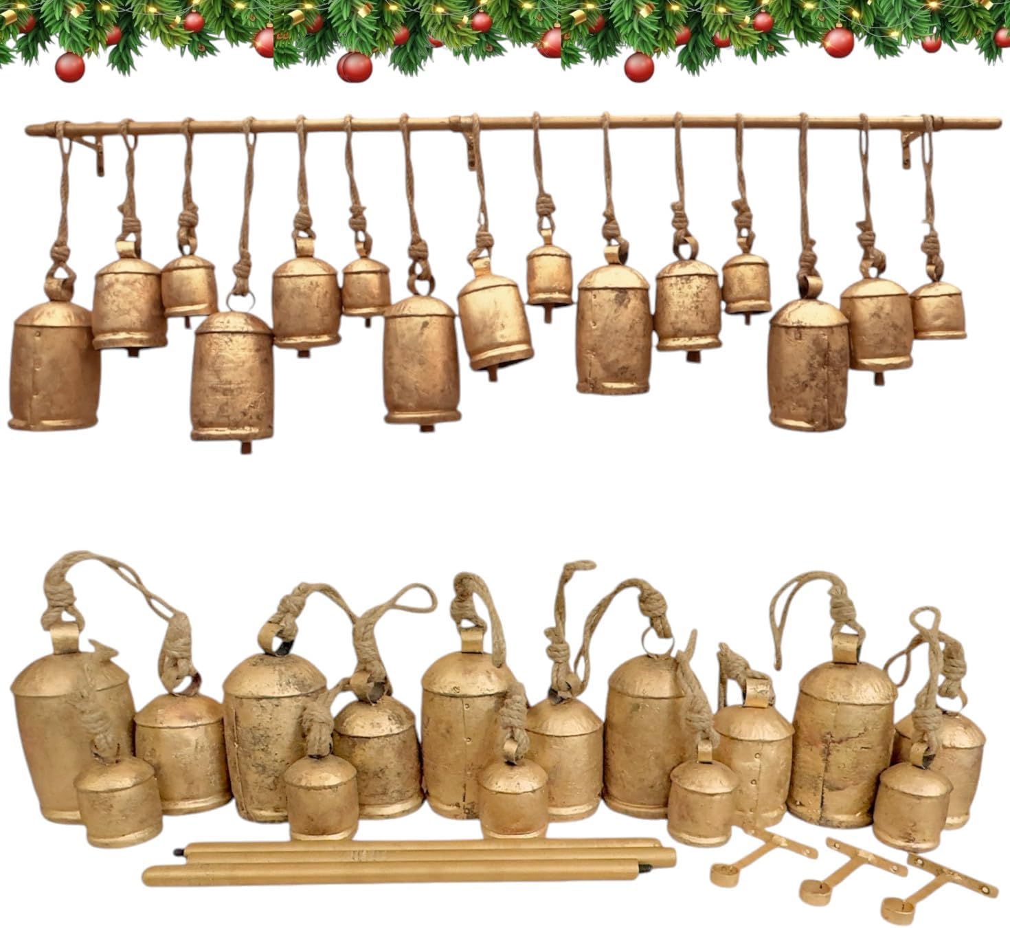 Christmas Stocking Hanging - RW Rustik Dev Noel Çanları -