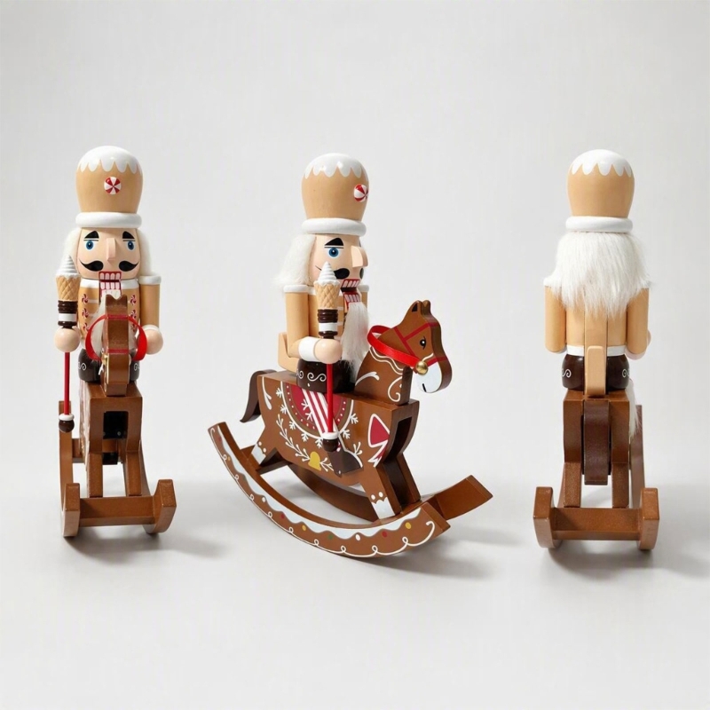 Nutcracker Figurine - Sıcak Tatil Rengiyle Sallanan At Fındıkkıran