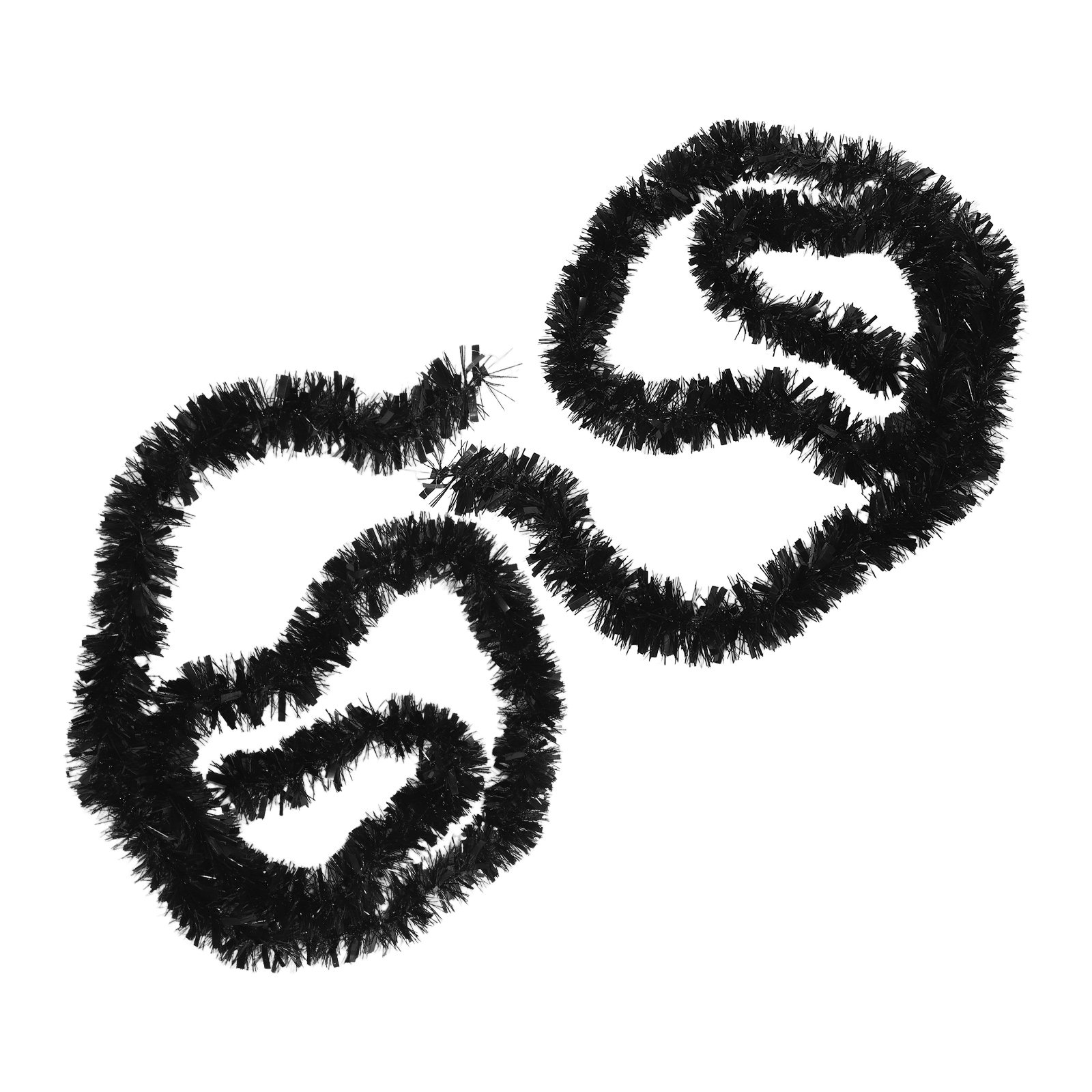 Tinsel Garland Decoration - Siyah Renkli, 33 Fit Uzunluğunda, Kalın