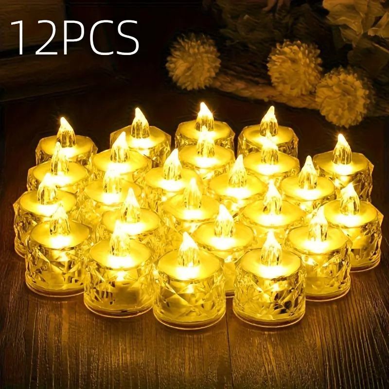 Holiday Candle Set - 12'li Paket Alevsiz LED Çay Mumları,
