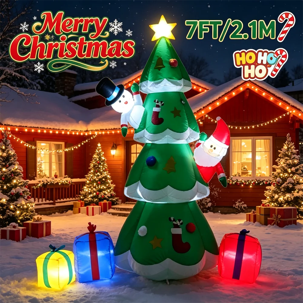 7FT Işıklı Noel Şişme Modeli,  - Christmas Tree Artificial incelemesi ve fiyatı