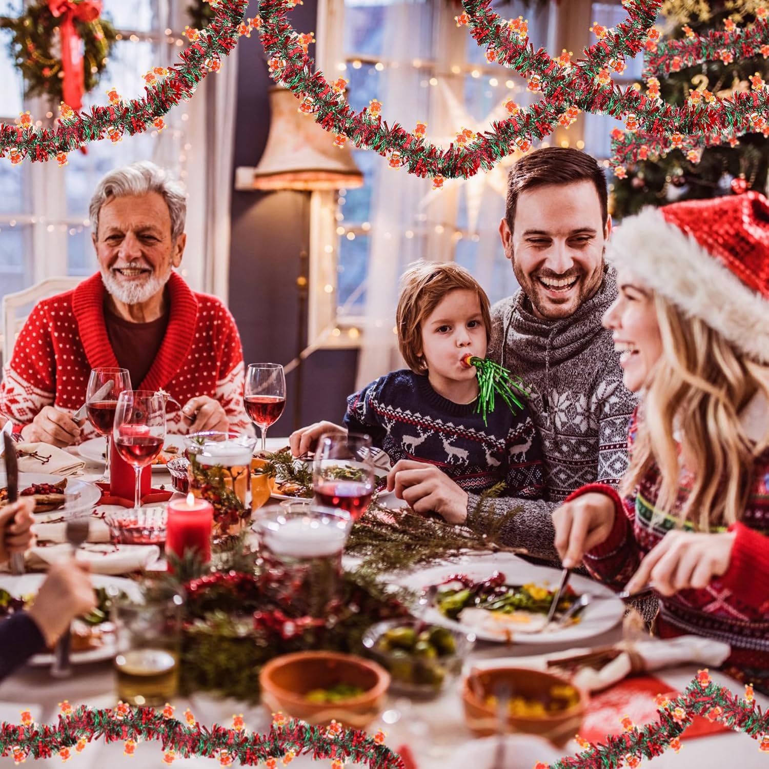 1-10 adet Noel Baba Çorap Püsk - Tinsel Garland Decoration incelemesi ve fiyatı